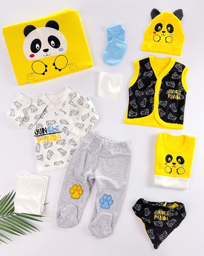 jungle panda 10 lu yenidoğan hastane çıkışı seti