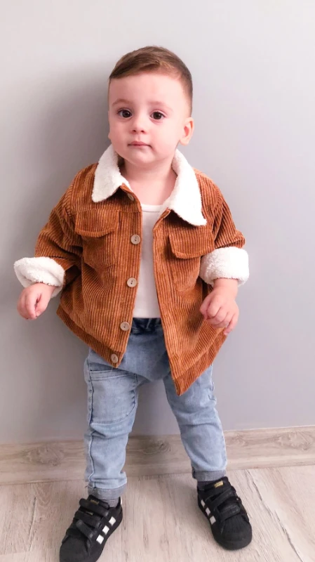 Dışı Kadife içi Welsoft kışlık bebe ceket 