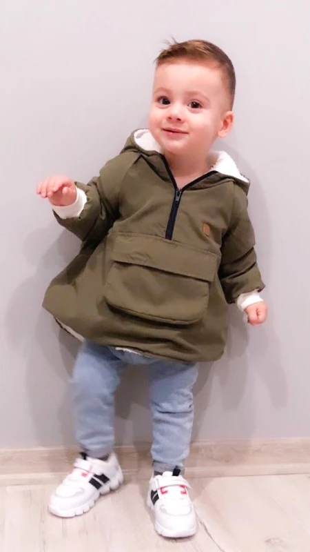 Newyork style içi welsoft kapüşonlu kışlık bebe mont 