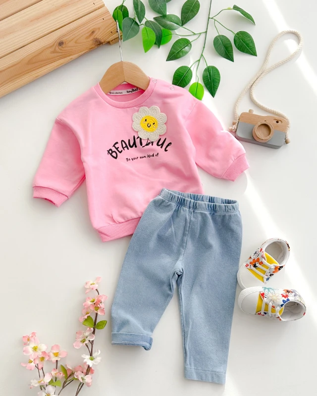 Beatiful be your own kind of omuzdan çıtçıtlı mevsimlik 2li takım 