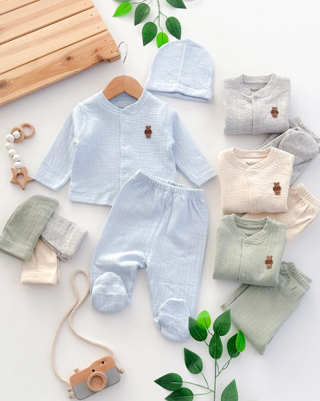 Cool bear önden çıtçıtlı mevsimlik 3lü takım 