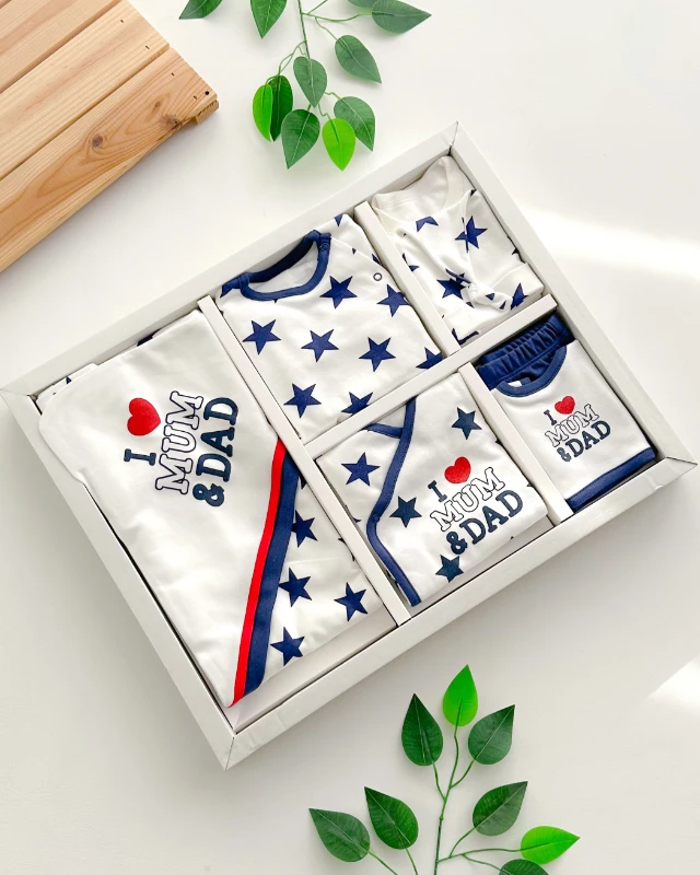 I love mom dad yazılı mevsimlik yenidoğan 10 lu set 