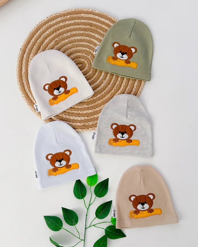 Şaşkın bir ayıcık mevsimlik penye bere ( 0’6 ay uyumlu )