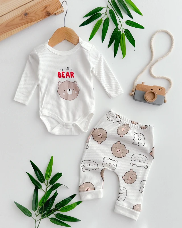 My little bear omuzdan ve alttan çıtçıtlı mevsimlik 2li takım 