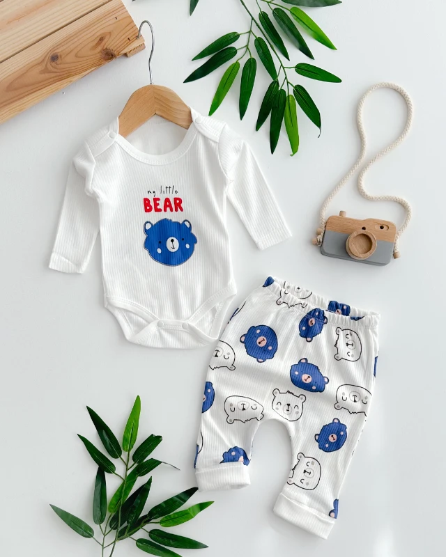My little bear omuzdan ve alttan çıtçıtlı mevsimlik 2li takım 