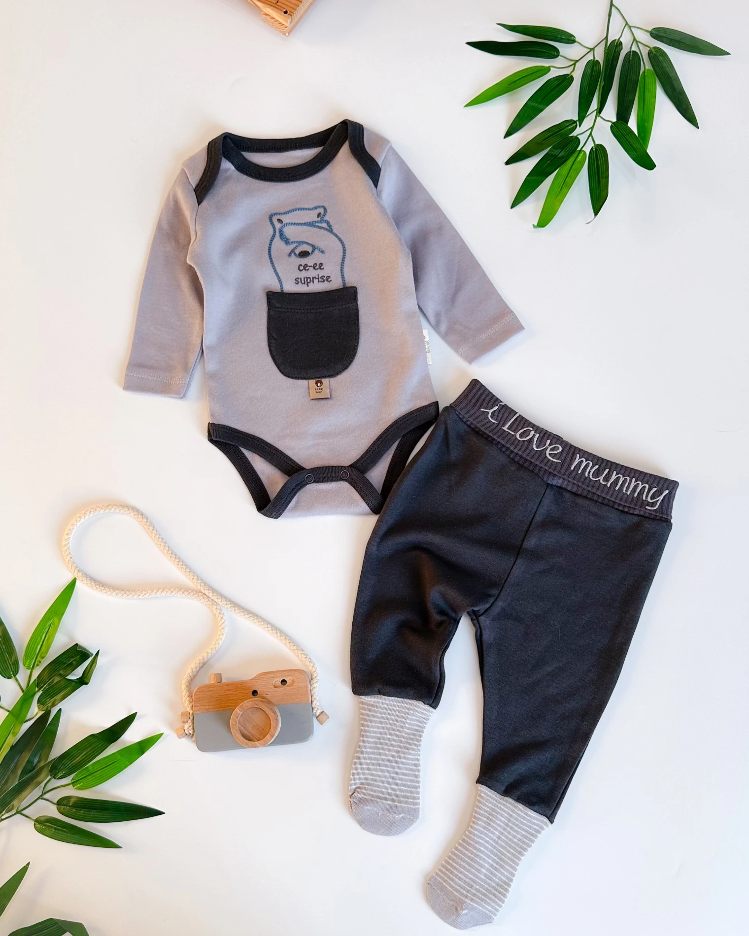 Suprise bear çıtçıt badili kendinden çoraplı mevsimlik 2li takım 