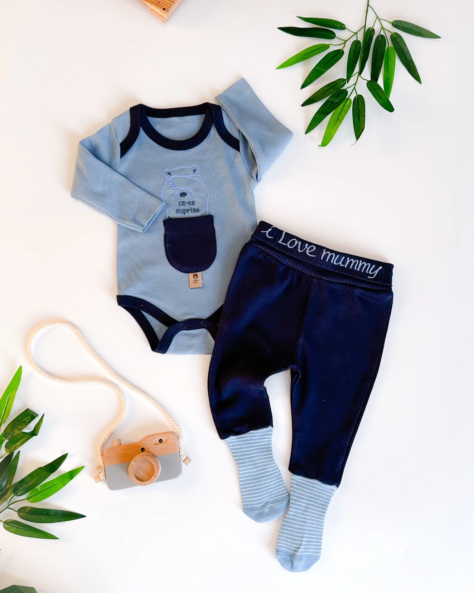 Suprise bear çıtçıt badili kendinden çoraplı mevsimlik 2li takım 