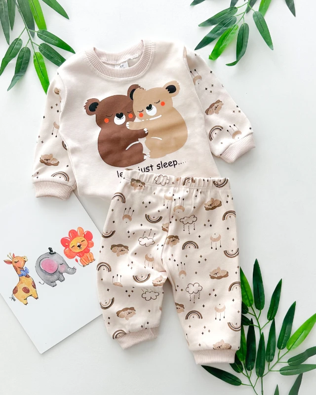 Sarılan koalalar baskılı mevsimlik 2 parça pijama takımı