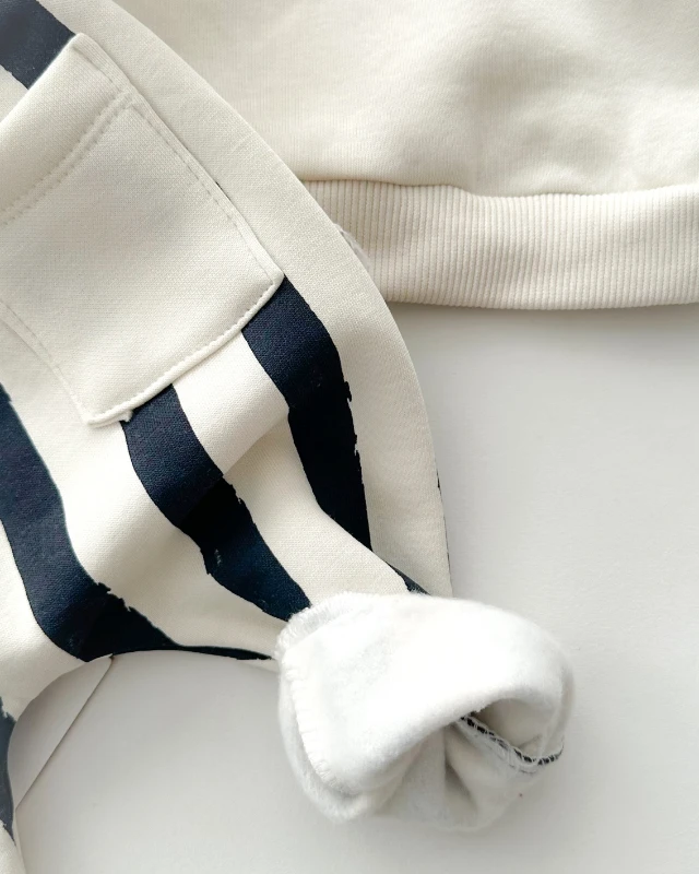 Cosy club baskılı içi kürk yelekli şardonlu kışlık 3 parça takım