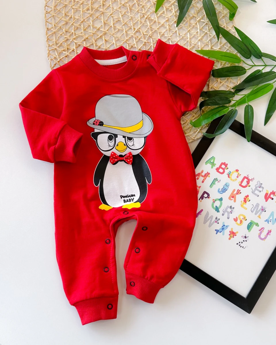 Gözlüklü penguen omuzdan ve alttan çıtçıtlı mevsimlik tulum