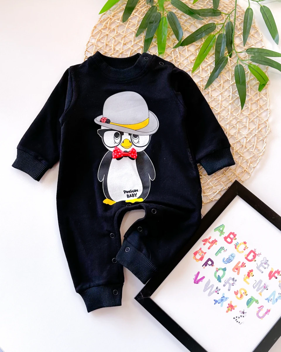 Gözlüklü penguen omuzdan ve alttan çıtçıtlı mevsimlik tulum