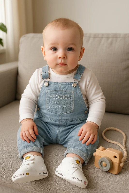 Feodids kot görünümlü örme kumaş mevsimlik 2li salopet set 