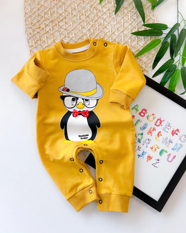 Gözlüklü penguen omuzdan ve alttan çıtçıtlı mevsimlik tulum