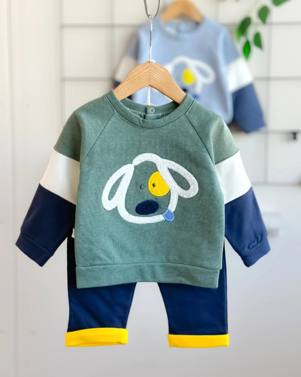 Sarı göz köpekçik arkadan çıtçıtlı mevsimlik 2 parça takım