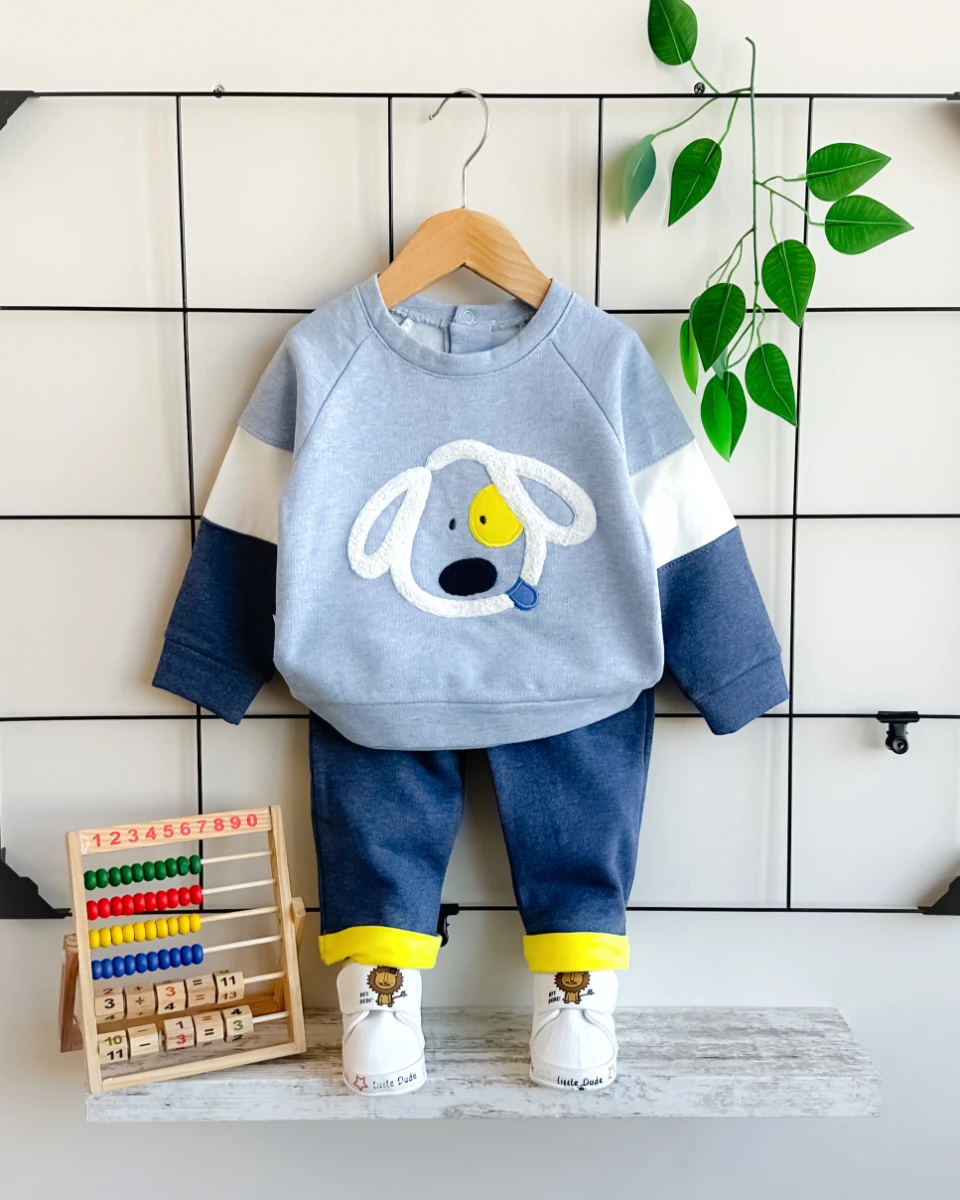 Sarı göz köpekçik arkadan çıtçıtlı mevsimlik 2 parça takım