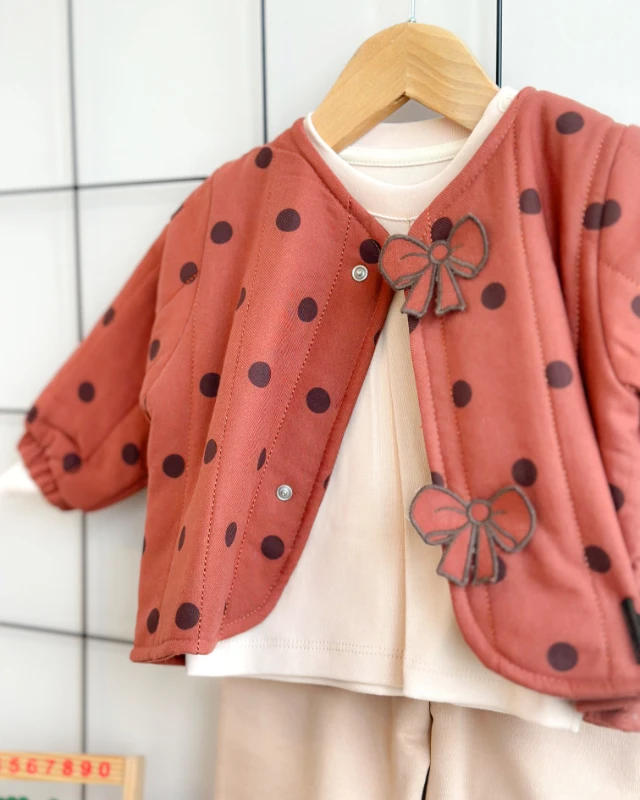 Fiyonk çıtçıt detay gabardin ceketli mevsimlik 3 lü takım 