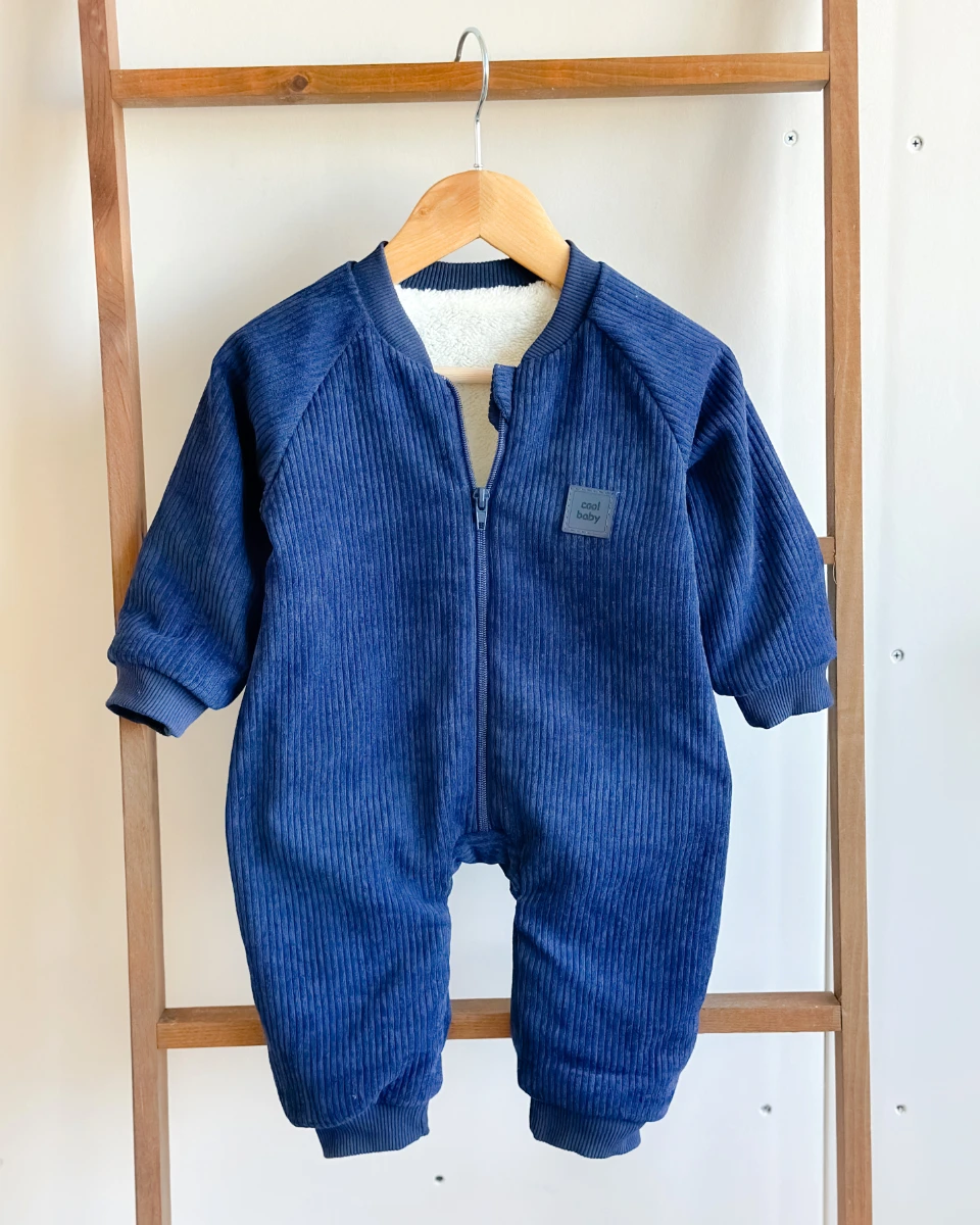 Fitilli kadife kumaş içi welsoft boydan fermuarlı dış giyim tulum 