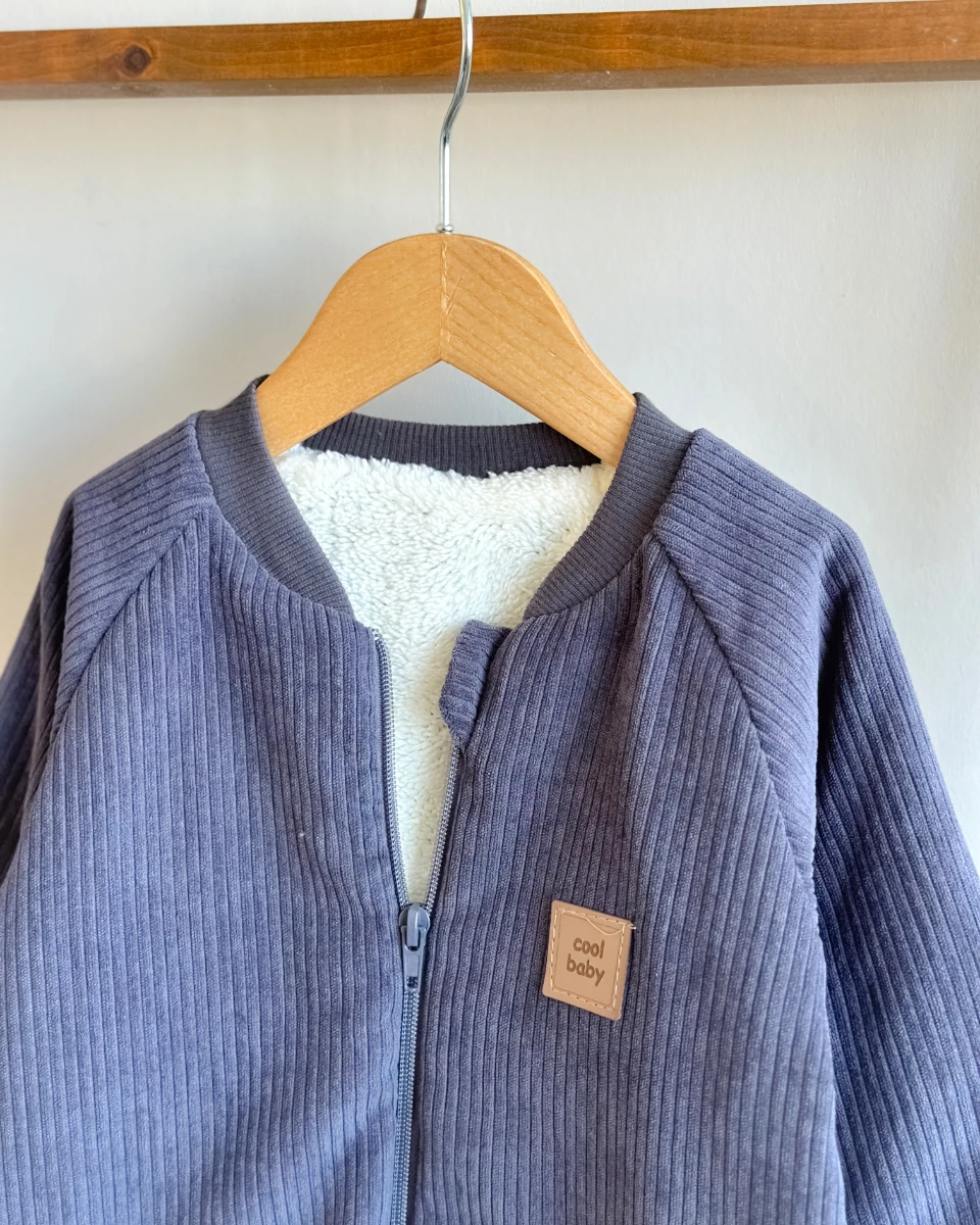 Fitilli kadife kumaş içi welsoft boydan fermuarlı dış giyim tulum 