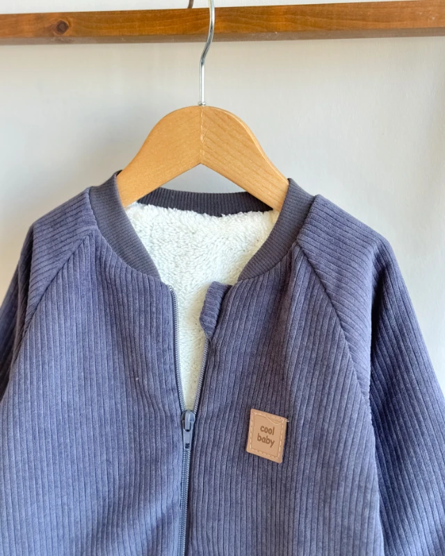 Fitilli kadife kumaş içi welsoft boydan fermuarlı dış giyim tulum 