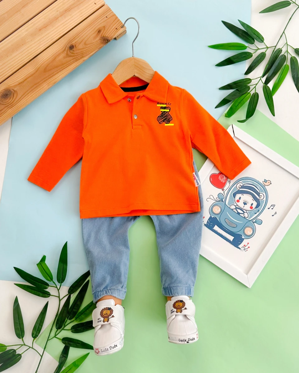 Bonnie bear lacoste yaka mevsimlik ikili bebe takım