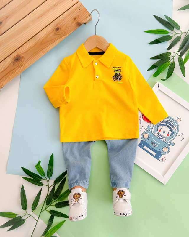 Bonnie bear lacoste yaka mevsimlik ikili bebe takım