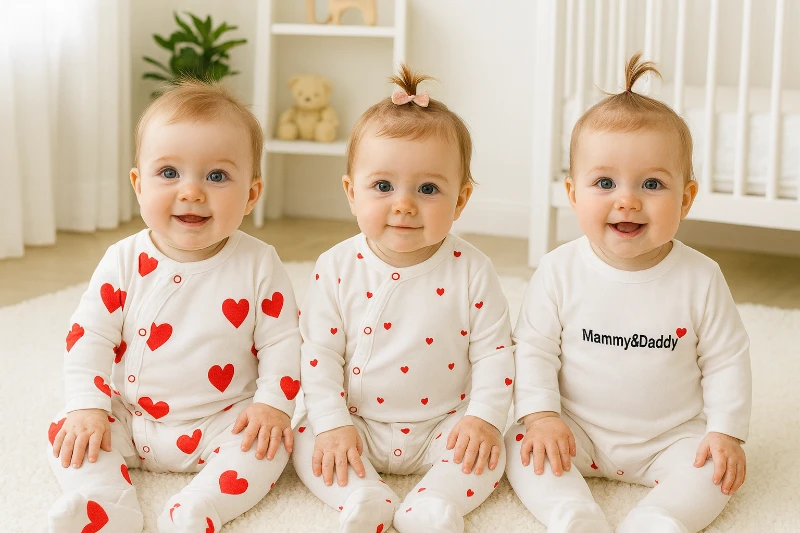 Mammy daddy kalpler baskılı yandan çıtçıtlı ayaklı 3 lü tulum set