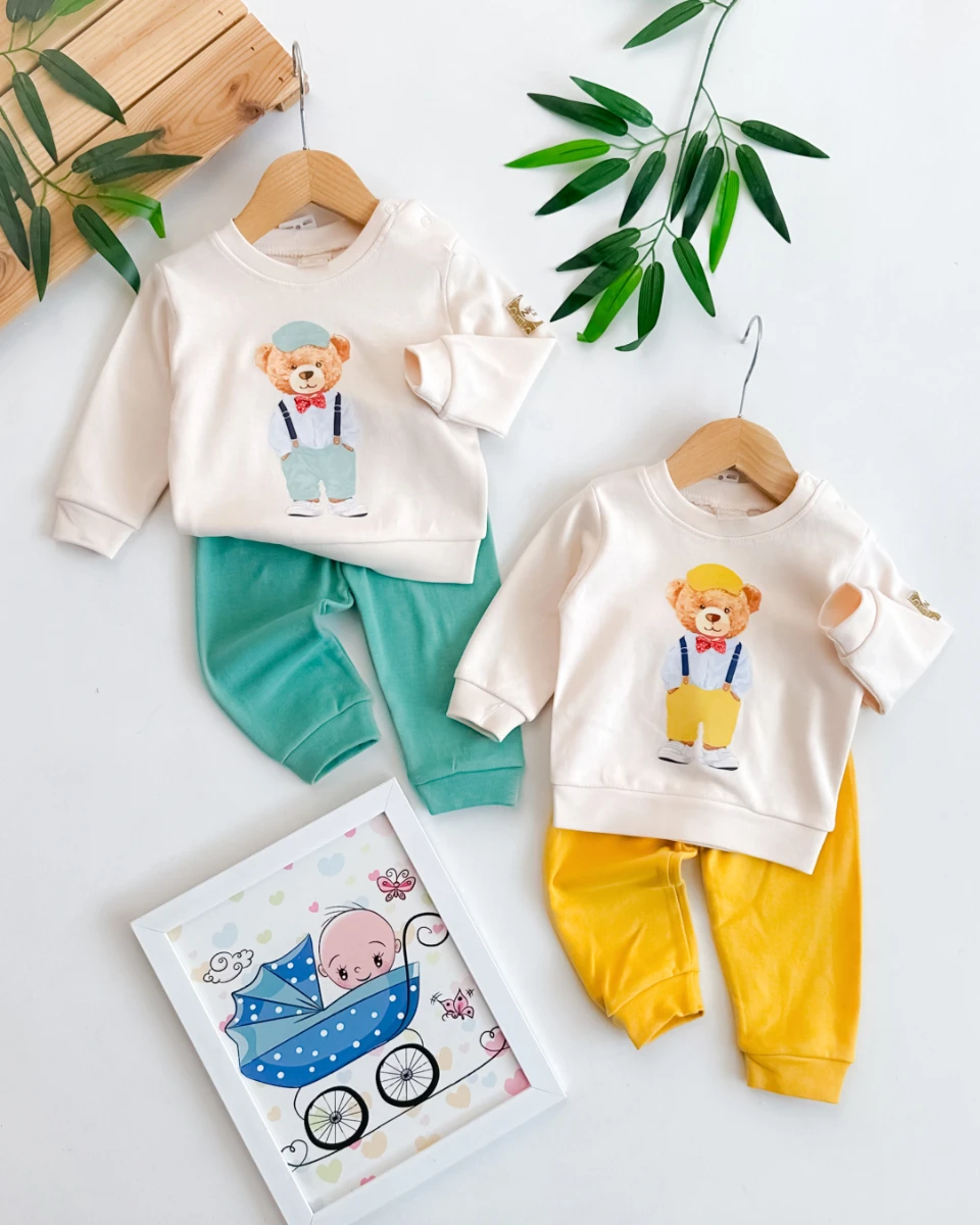 Karizma ayıcık omuzdan çıtçıtlı mevsimlik 2li takım 