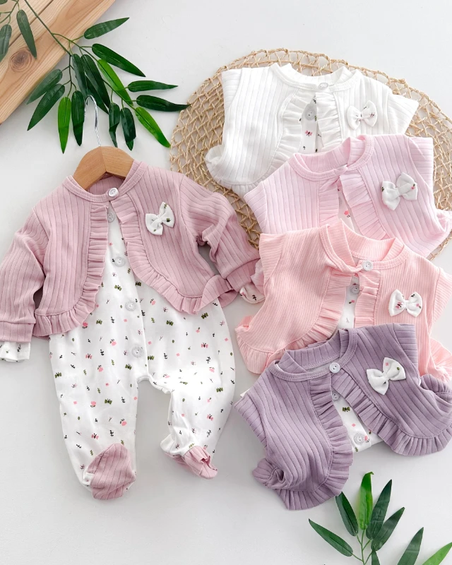 Fırfır boleralı boydan düğme mevsimlik çiçekli tulum set 