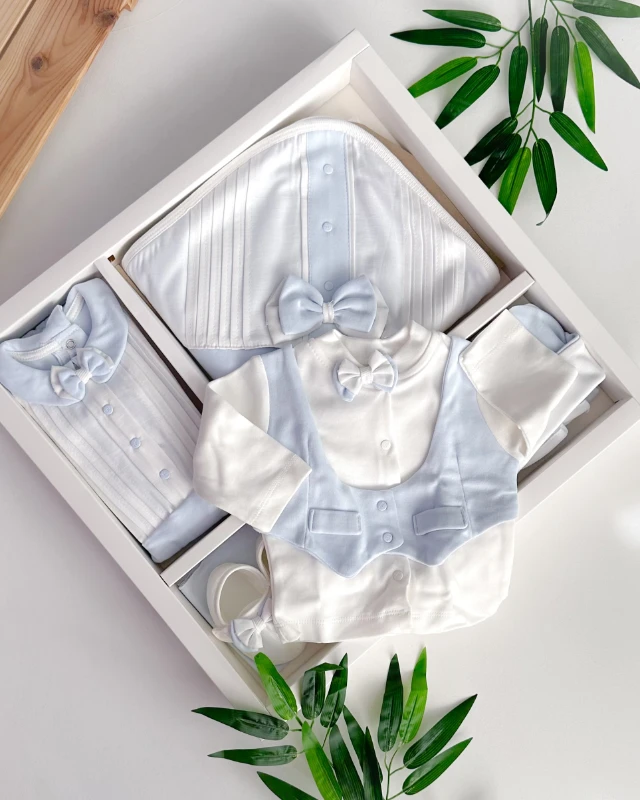 Saten fiyonk detaylı mevsimlik yenidoğan 10 lu set 