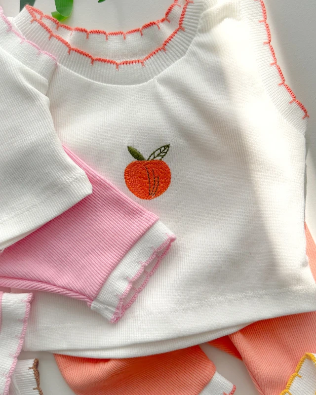 Çılgın meyveler ribana kumaş crop ve şortlu yazlık 2 parça takım