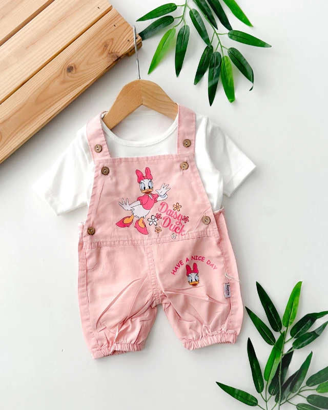 Daisy duck yazlık keten salopet  parça set 