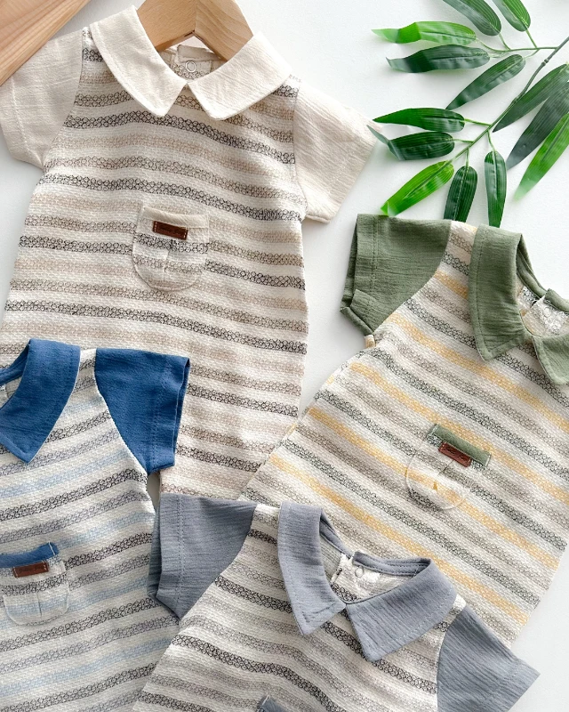 Önde küçük cep detay gömlek yakalı arkadn ve alttan çıtçıtlı yazlık tulum