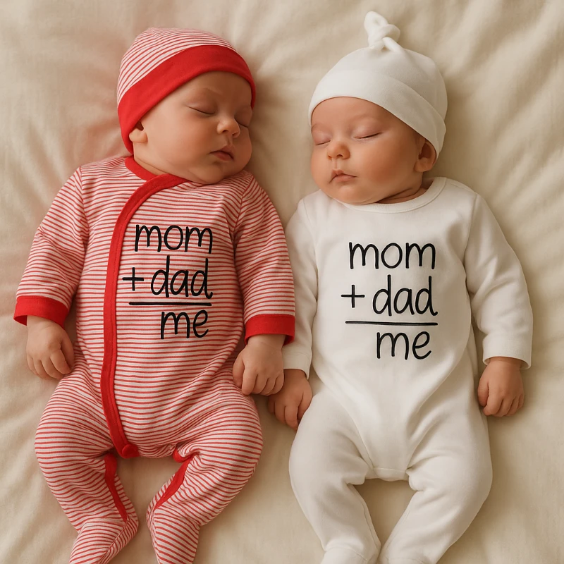 Love mom dad yazılı boydan çıtçıtlı mevsimlik 2li tulum set 