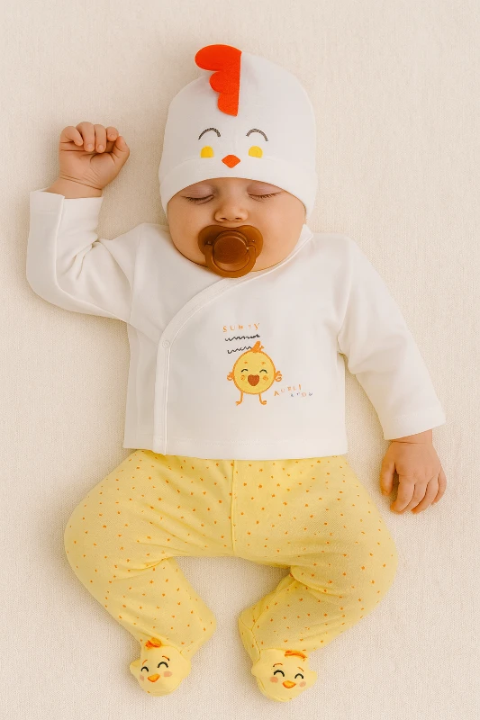 Dance around yandan çıtçıtlı çıngırak ayaklı mevsimlik yenidoğan 5li set 