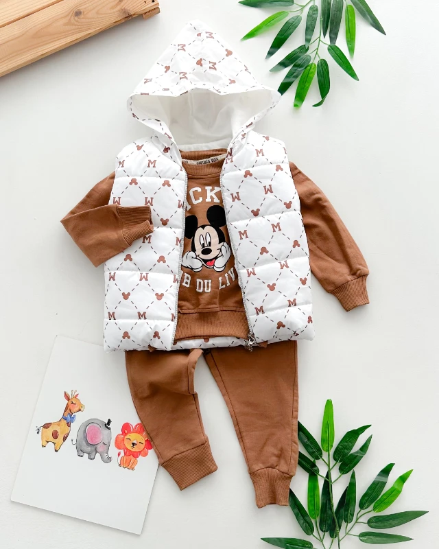 Mickey club du lıvre şişme yelekli mevsimlik 3 parça takım