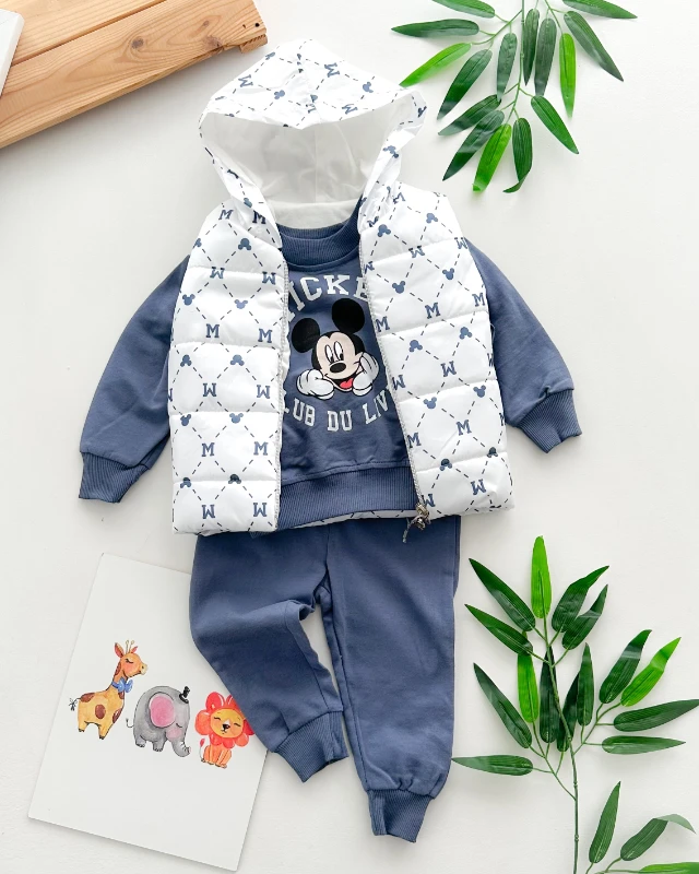 Mickey club du lıvre şişme yelekli mevsimlik 3 parça takım