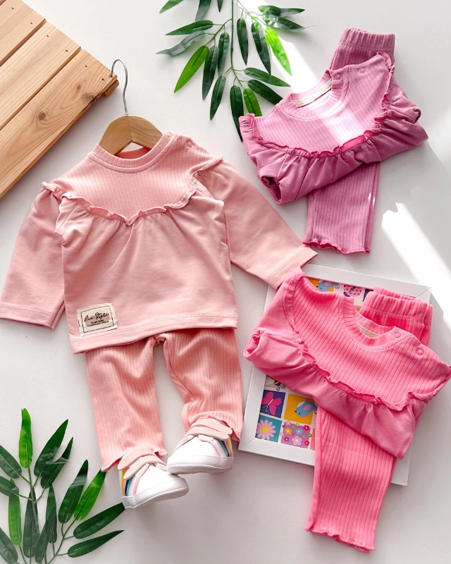 New style armalı omuzdan çıtçıt badili fitilli tayt mevsimlik 2 parça takım