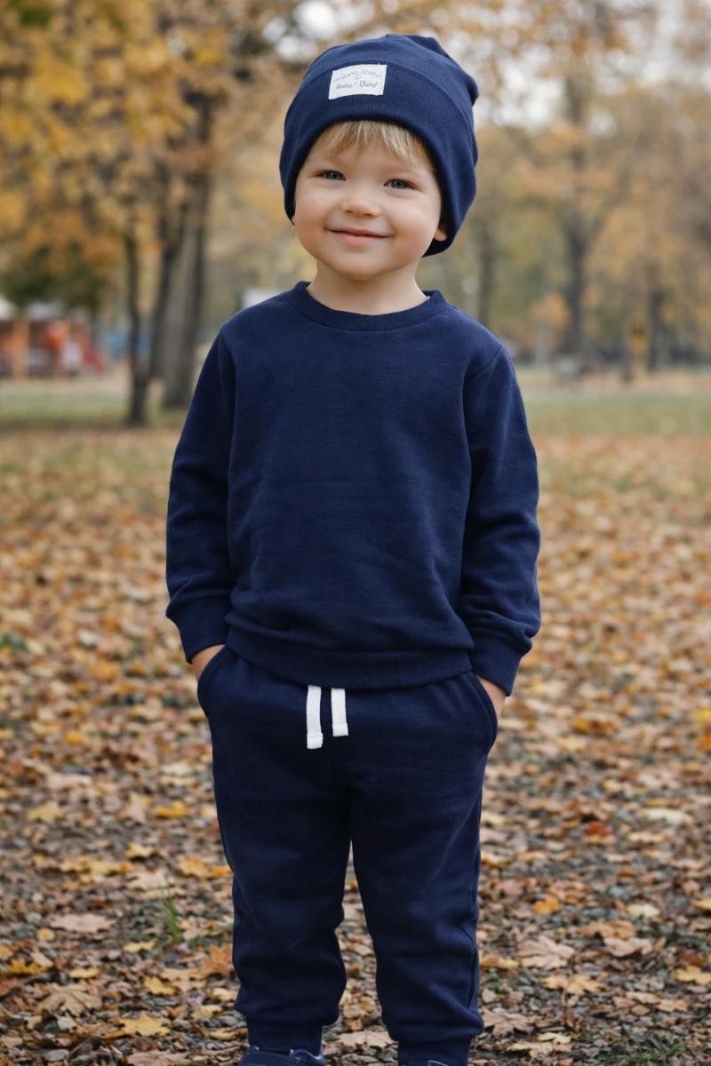 Mickey kot pantolonlu ve basıc lacivert  2li kombin set