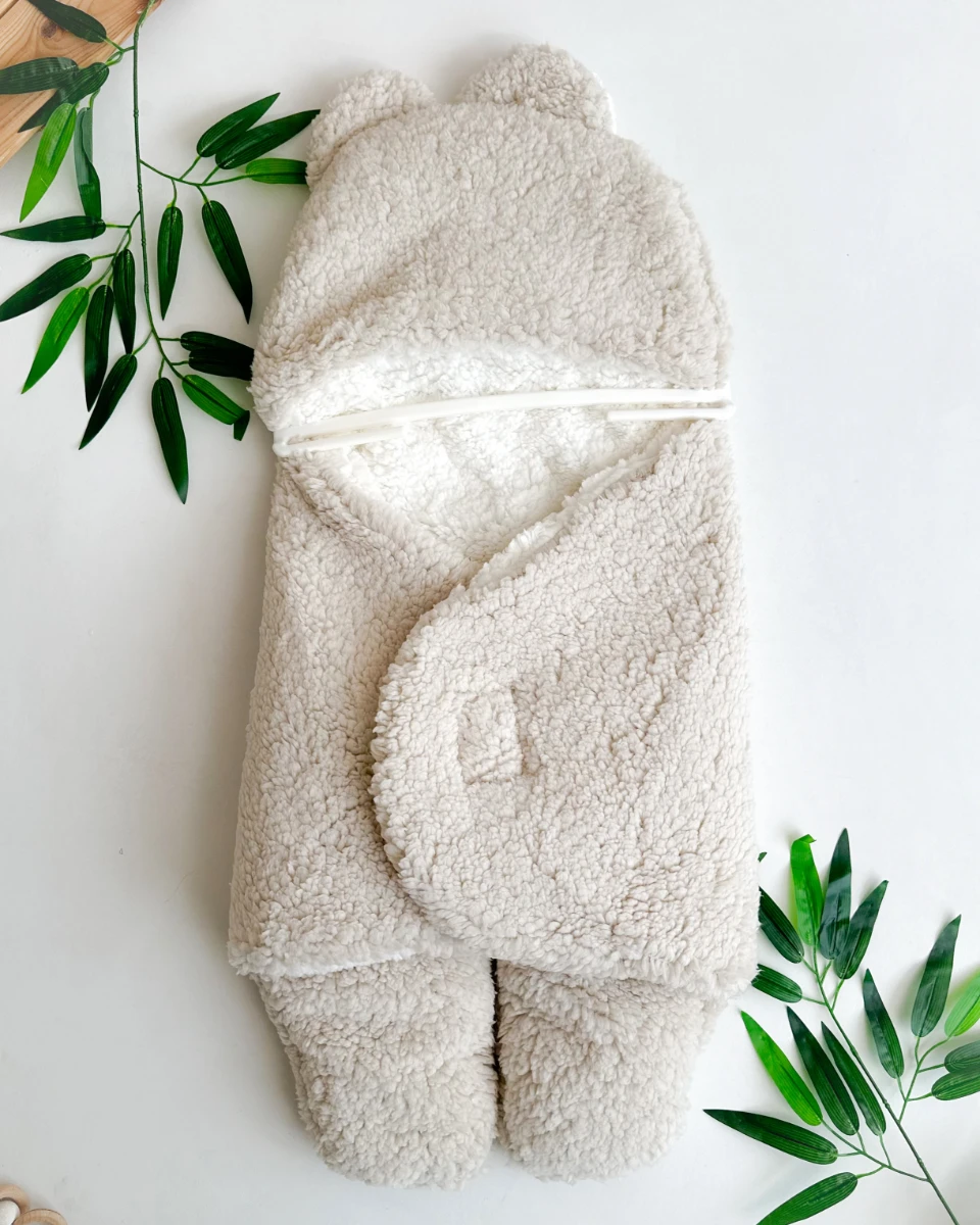 Peluş ayıcık cırt bantlı ayaklı bebek kundak 