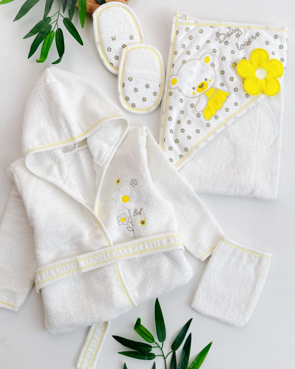 Daisy lover sarı papatya bornoz set