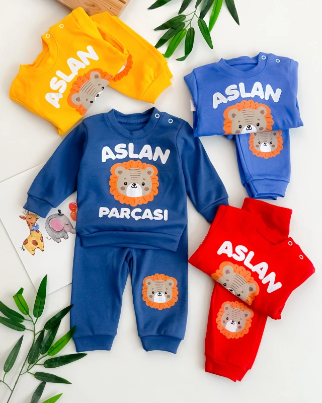 Aslan parçası mevsimlik 2li bebe takım