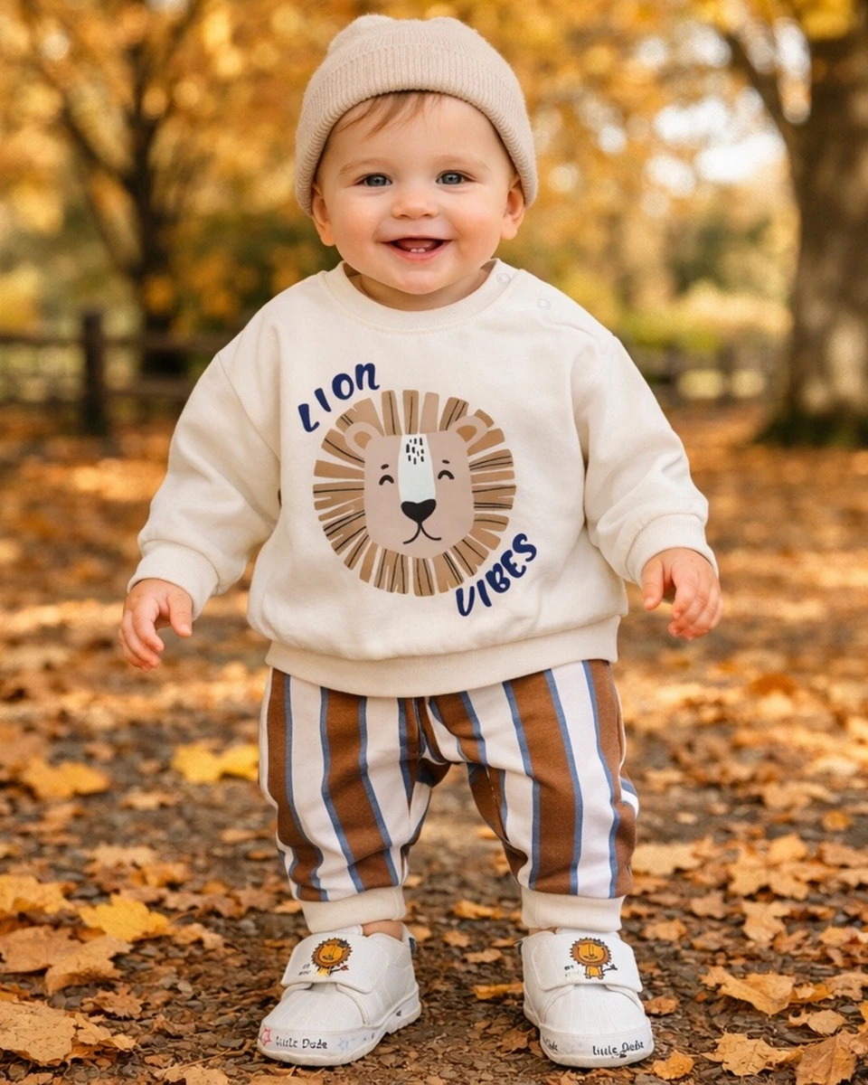 Lion vibes mevsimlik 2li erkek bebe takım