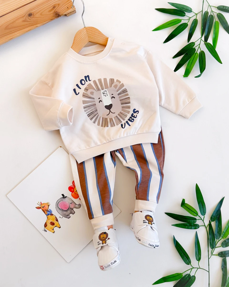 Lion vibes mevsimlik 2li erkek bebe takım