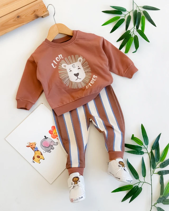 Lion vibes mevsimlik 2li erkek bebe takım