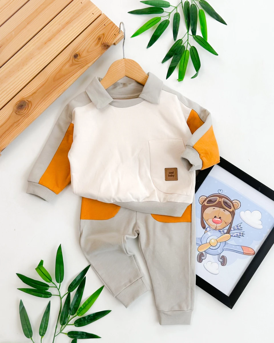 Cool boy lacoste yaka mevsimlik 2li bebe takım