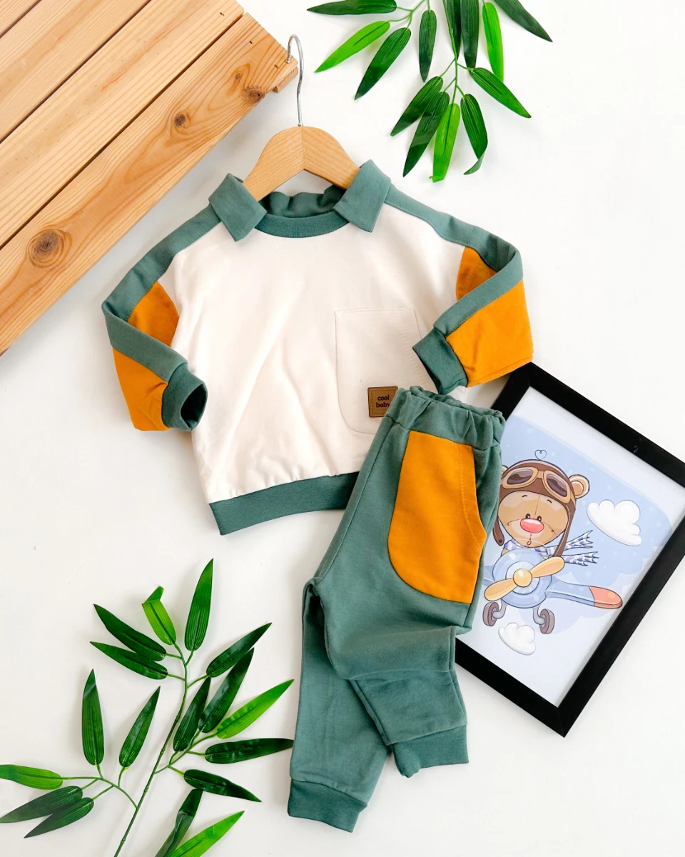 Cool boy lacoste yaka mevsimlik 2li bebe takım