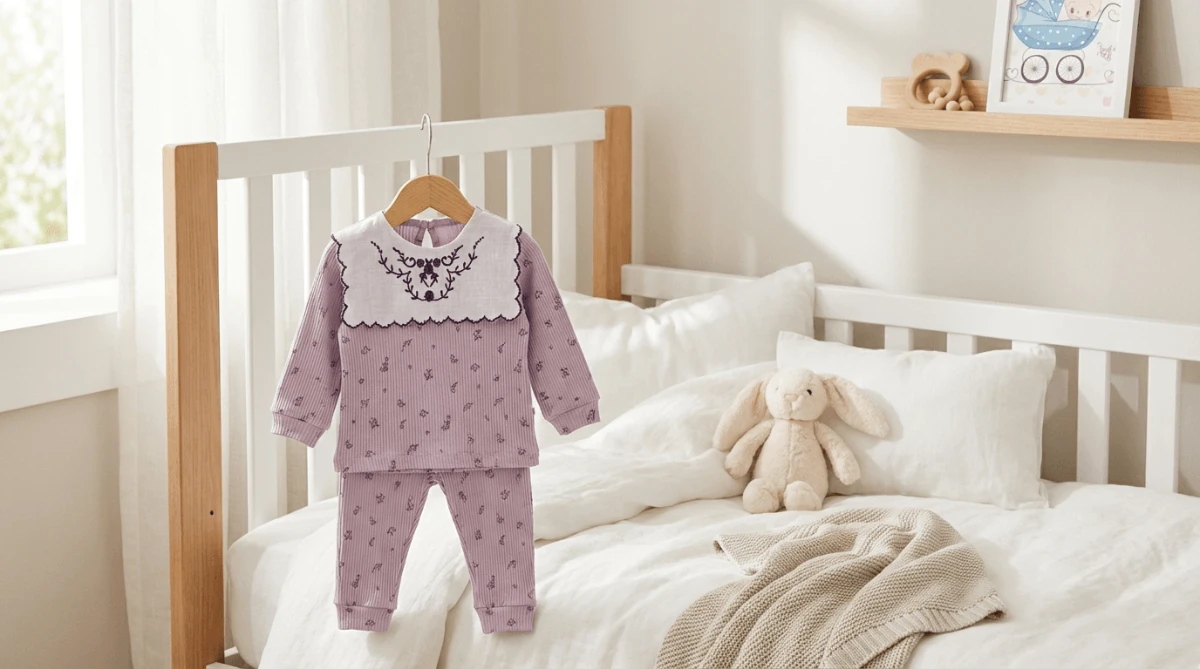 Kare yaka fitilli salaş kumaş mevsimlik 2li kız bebe takım