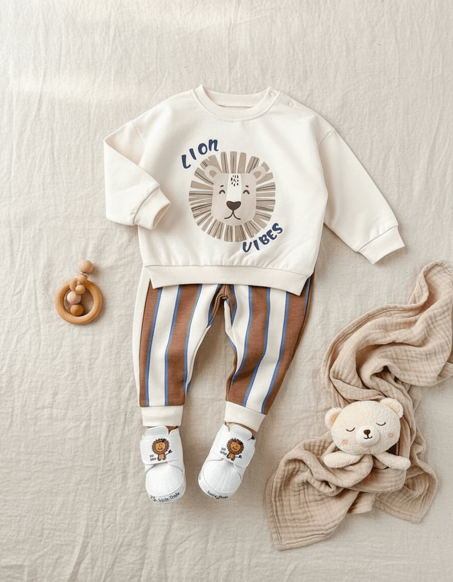 Lion vibes mevsimlik 2li erkek bebe takım 