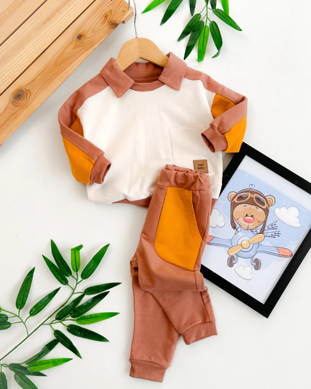 Cool boy lacoste yaka mevsimlik 2li bebe takım