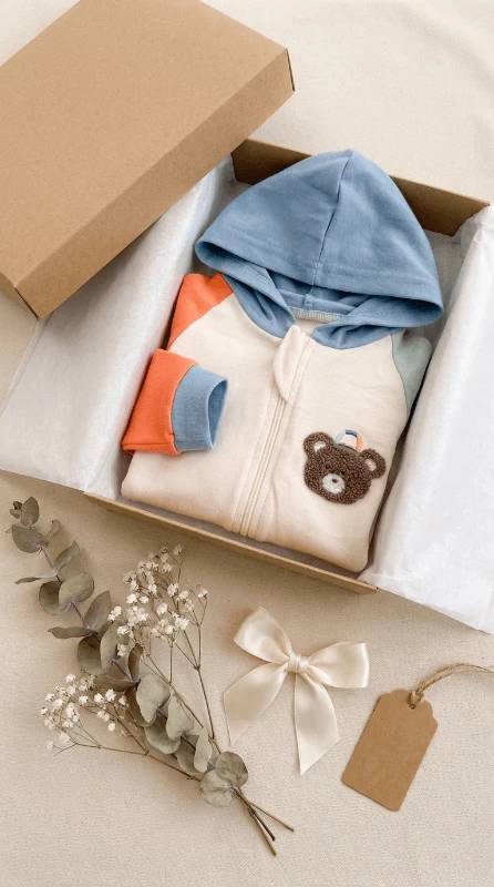 Renkli kol detaylı kapüşonlu mevsimlik bebe tulum